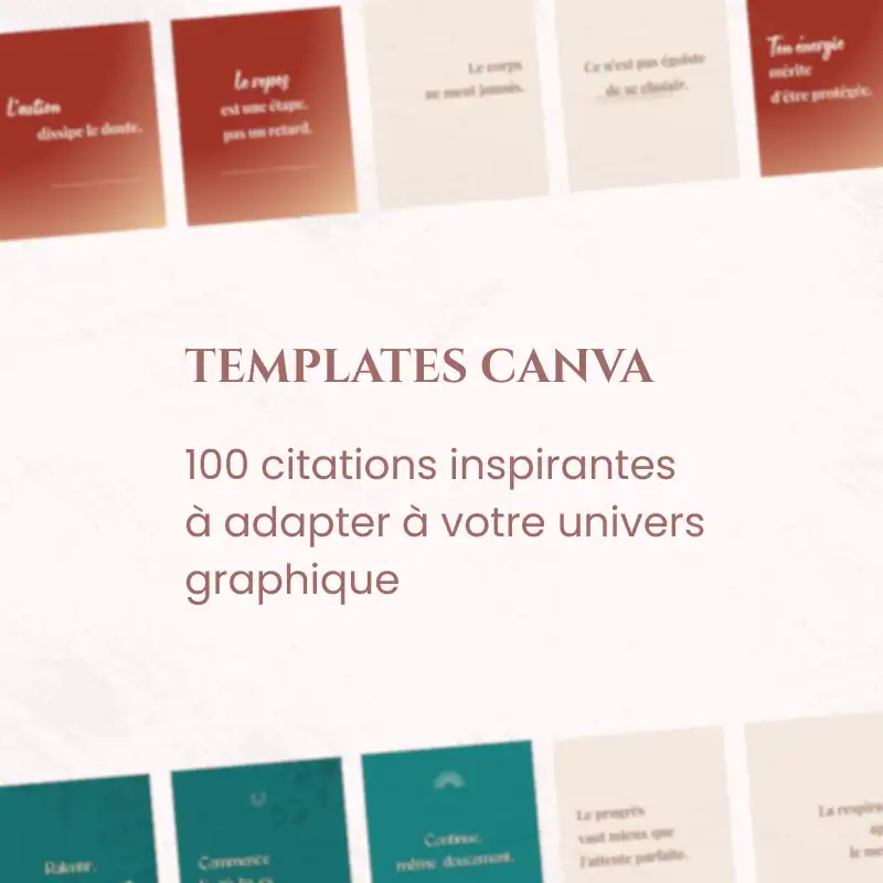 Pack Citations inspirantes – 100 visuels prêts à publier sur Instagram 5 Lien Template Canva pro de 100 citations inspirantes à adapter selon votre univers